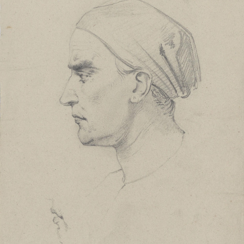 image for: Claudi Lorenzale - Cap masculí i apunt de llavis - Cap a 1850-1870