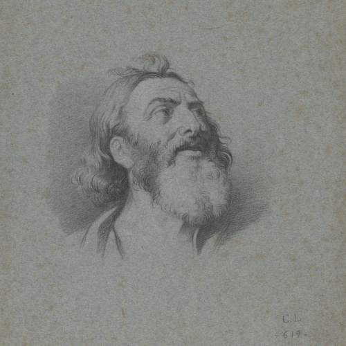 image for: Claudi Lorenzale - Cap masculí (anvers) / Apunt de bust masculí (revers) - Cap a 1839-1840