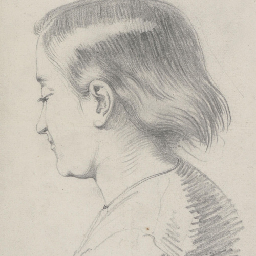 image for: Claudi Lorenzale - Cap de jove de perfil - Cap a 1840-1860