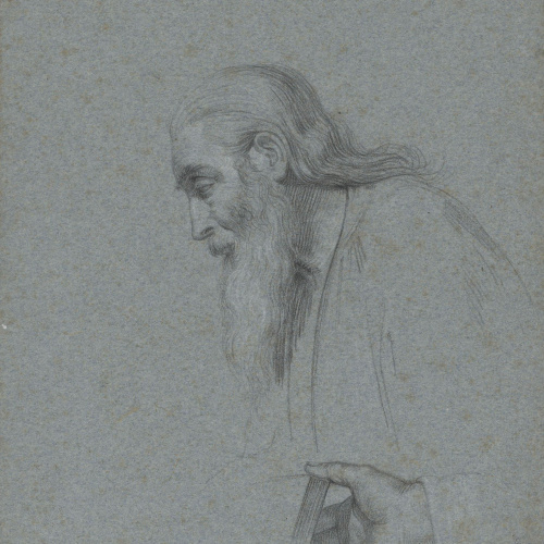 image for: Claudi Lorenzale - Cap de vell i una mà - Cap a 1839-1840