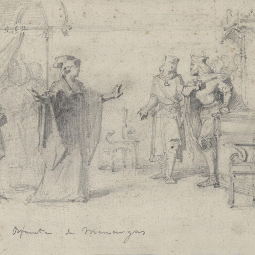 image for: Claudi Lorenzale - Còpia del llibre d&#039;Antoni de Bofarull «L&#039;orfaneta de Menargues o Catalunya agonitzant» - Cap a 1862