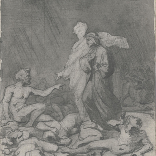 image for: Claudi Lorenzale - Dant i Virgili en un passatge de la Divina Comèdia - Cap a 1850-1870