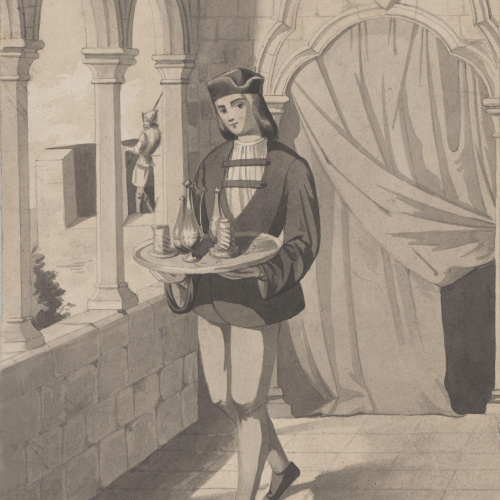 image for: Claudi Lorenzale - Criat d&#039;un senyor feudal amb una safata - Cap a 1840-1850
