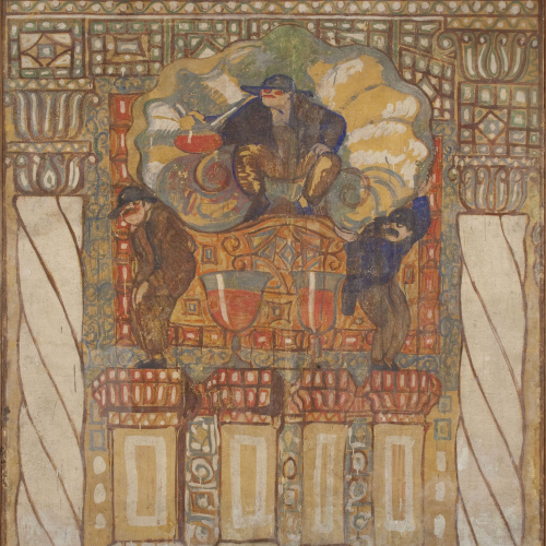 image for: Xavier Nogués - Fragment de la decoració mural del celler de les Galeries Laietanes - 1915