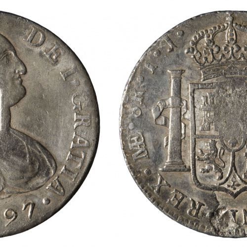 image for: Carles IV d&#039;Espanya - 8 rals amb contramarca d&#039;Anglaterra - 1797