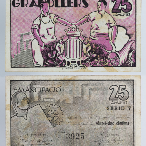 Consell Municipal de Granollers - 25 cèntims - 01.06.1937 image for: Consell Municipal de Granollers - 25 cèntims - 01.06.1937