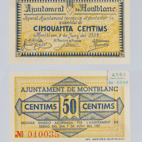 image for: Ajuntament de Montblanc - 50 cèntims - 08.06.1937