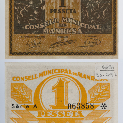 image for: Consell Municipal de Manresa - 1 pesseta - 05.06.1937