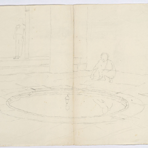 image for: Marià Fortuny - Estudi per al quadre «El tribunal de l&#039;Alhambra» (anvers) / Estudi per al quadre «El tribunal de l&#039;Alhambra» (revers) - Cap a 1871 [1]