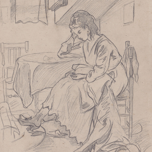 Josep Lluís Pellicer - A les golfes - Cap a 1868 image for: Josep Lluís Pellicer - A les golfes - Cap a 1868