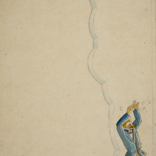 image for: Xavier Nogués - Home ballant. Estudi preparatori per a la decoració d&#039;un mirall - Cap a 1924-1928