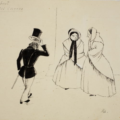 image for: Xavier Nogués - Al mig del carrer (Il·lustració per a l&#039;antologia «L&#039;humor a la Barcelona del vuitcents») - Cap a 1938