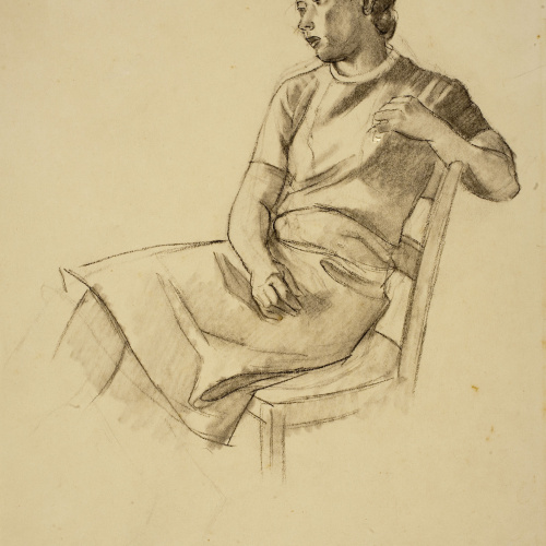 image for: Xavier Nogués - Dona asseguda. Estudi preparatori per al quadre «L&#039;envelat», no realitzat - Cap a 1940