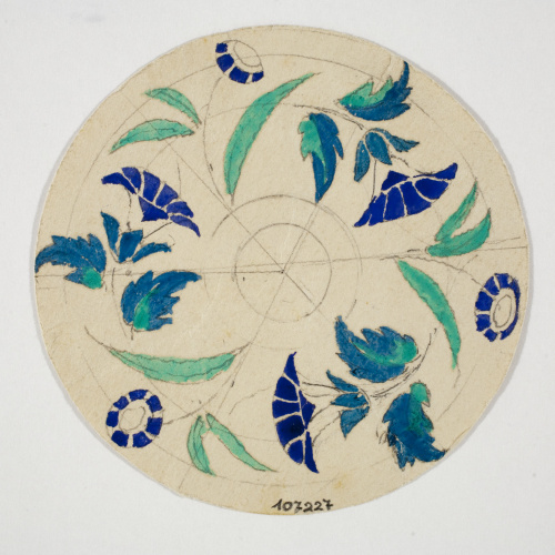 image for: Xavier Nogués - Estudi preparatori per a la decoració d&#039;un plat esmaltat - Cap a 1924-1928