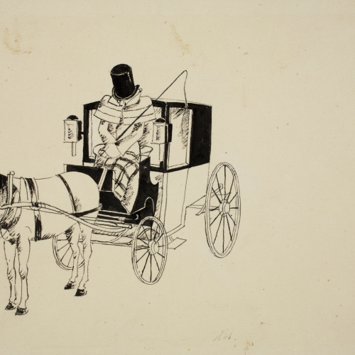 image for: Xavier Nogués - La festa de sant Antoni. Records d&#039;un cotxer (Il·lustració per a l&#039;antologia «L&#039;humor a la Barcelona del vuitcents») - Cap a 1938