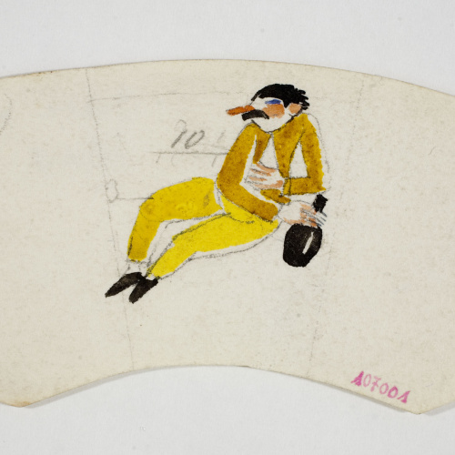 image for: Xavier Nogués - Borratxet. Estudi preparatori per a la decoració d&#039;un got de vidre esmaltat - Cap a 1924-1928