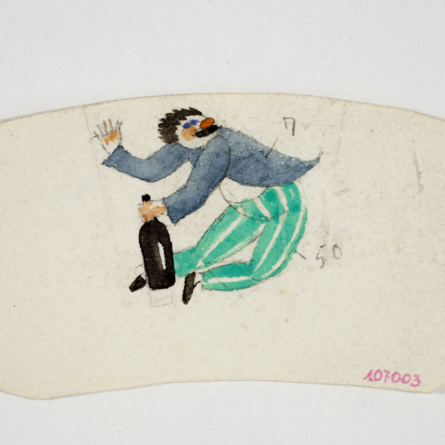 image for: Xavier Nogués - Borratxet. Estudi preparatori per a la decoració d&#039;un got de vidre esmaltat - Cap a 1924-1928