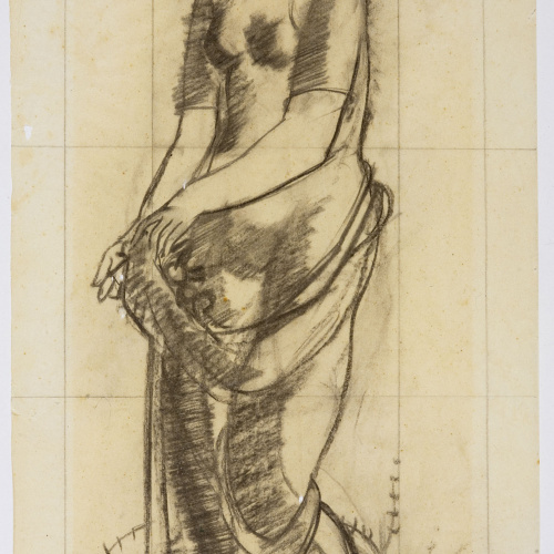 image for: Xavier Nogués - Dona dempeus. Estudi preparatori per a les rajoles del restaurant Can Culleretes de Barcelona - 1922