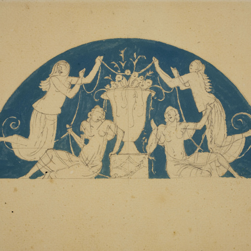 image for: Xavier Nogués - Sobreporta. Estudi preparatori per a la decoració mural del despatx de l&#039;alcalde a la Casa de la Ciutat de Barcelona - Cap a 1929-1933