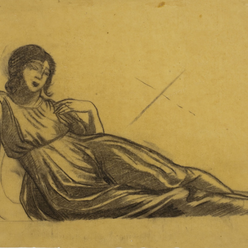 image for: Xavier Nogués - Dona asseguda a terra. Estudi preparatori per a la decoració mural del saló de la casa Plandiura, Barcelona - 1916-1926