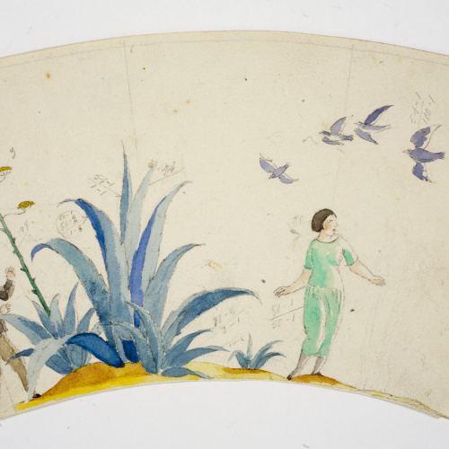 image for: Xavier Nogués - Parella al camp. Estudi preparatori per a la decoració de vidre esmaltat - Cap a 1924-1928