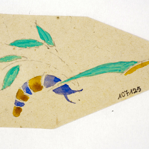 image for: Xavier Nogués - Cuc i motius vegetals. Estudi preparatori per a la decoració de vidre esmaltat - Cap a 1924-1928