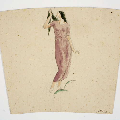 image for: Xavier Nogués - Dona ballant. Estudi preparatori per a la decoració de vidre esmaltat - Cap a 1924-1928