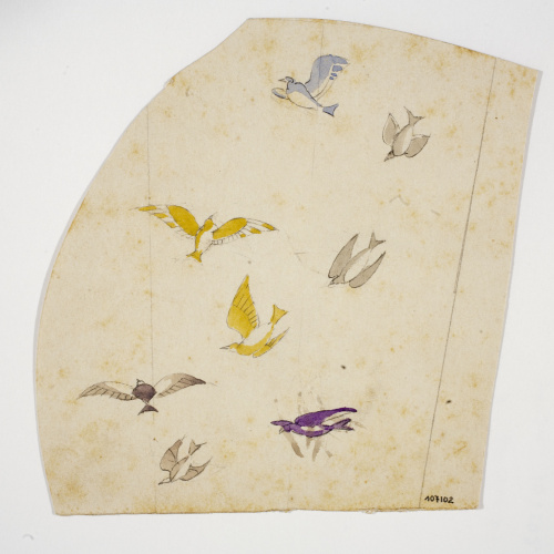 image for: Xavier Nogués - Ocells. Estudi preparatori per a la decoració de vidre esmaltat - Cap a 1924-1928