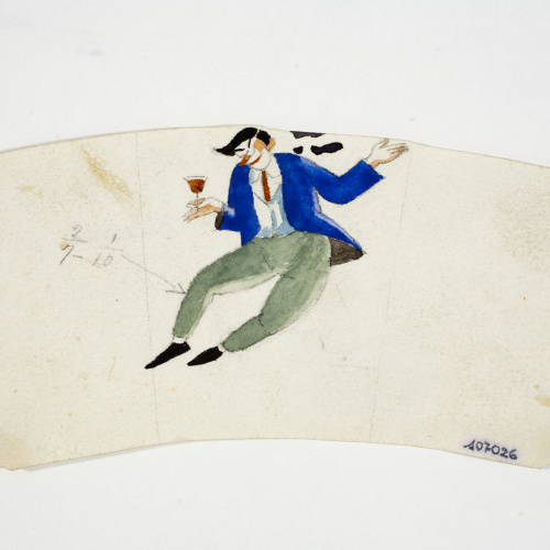 image for: Xavier Nogués - Borratxet. Estudi preparatori per a la decoració d&#039;un got de vidre esmaltat - Cap a 1924-1928
