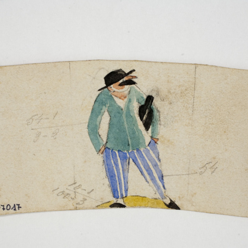 image for: Xavier Nogués - Borratxet. Estudi preparatori per a la decoració d&#039;un got de vidre esmaltat - Cap a 1924-1928