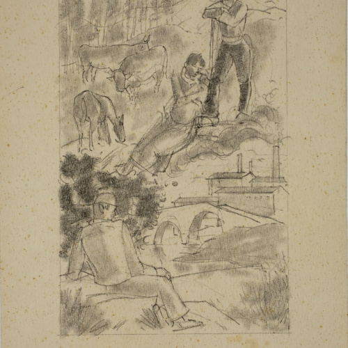 image for: Xavier Nogués - La Tardor. Projecte de decoració no realitzat per a la sala de Sessions del Banc Vitalici de Barcelona - Cap a 1937