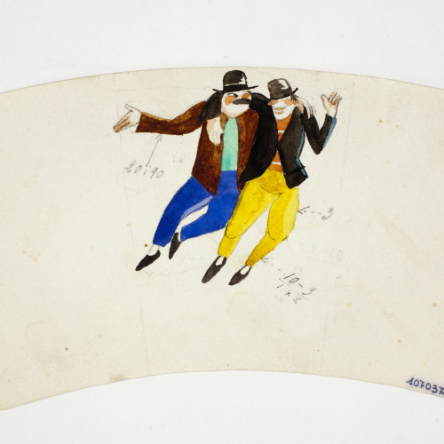 image for: Xavier Nogués - Borratxets. Estudi preparatori per a la decoració d&#039;un got de vidre esmaltat - Cap a 1924-1928