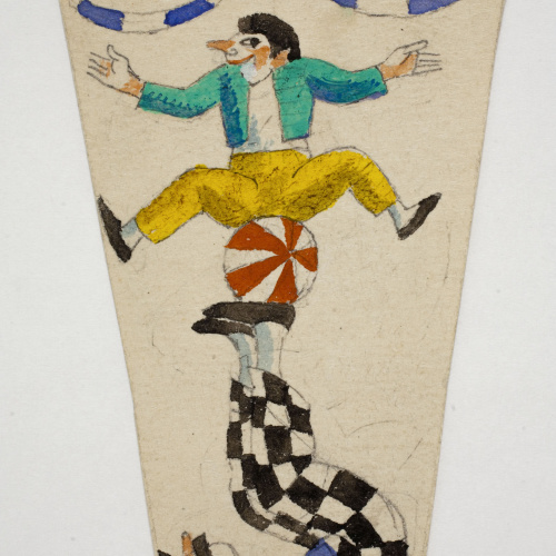 image for: Xavier Nogués - Equilibristes (escena de circ). Estudi preparatori per a la decoració de vidre esmaltat - Cap a 1924-1928