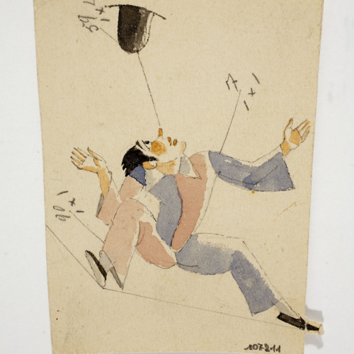 image for: Xavier Nogués - Equilibrista (escena de circ). Estudi preparatori per a la decoració de vidre esmaltat - Cap a 1924-1928