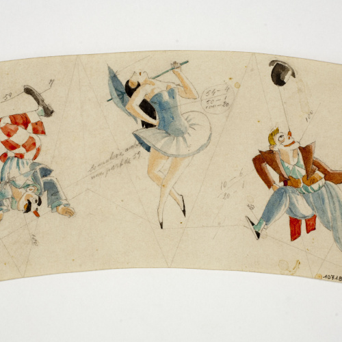 image for: Xavier Nogués - Escenes de circ. Estudi preparatori per a la decoració de vidre esmaltat - Cap a 1924-1928