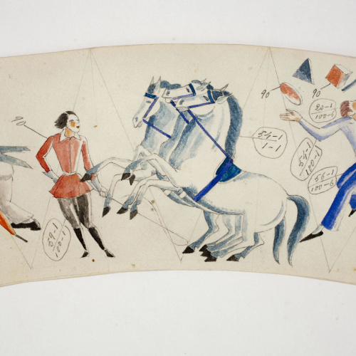 image for: Xavier Nogués - Escenes de circ. Estudi preparatori per a la decoració de vidre esmaltat - Cap a 1924-1928