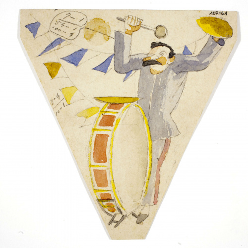 image for: Xavier Nogués - Percussionista i motius decoratius. Estudi preparatori per a la decoració d&#039;un marc de mirall - Cap a 1924-1928