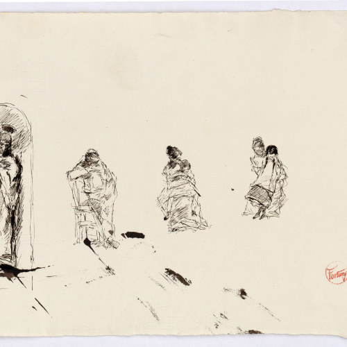 image for: Marià Fortuny - Esbós d&#039;un sant i figures assegudes - Cap a 1870-1872