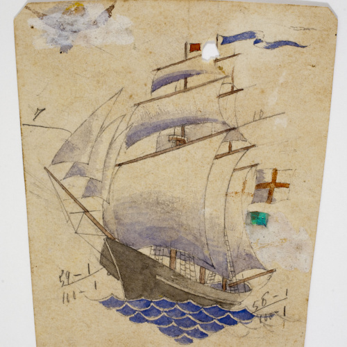 image for: Xavier Nogués - Veler. Estudi preparatori per a un got de vidre esmaltat - Cap a 1924