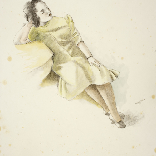 image for: Xavier Nogués - Dona reclinada - Cap a 1940