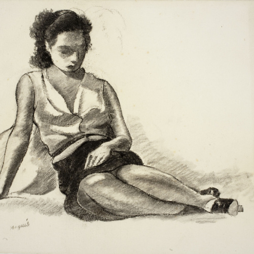 image for: Xavier Nogués - Dona asseguda a terra - Cap a 1940