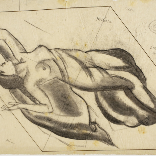image for: Xavier Nogués - Dona inscrita dins d&#039;un rombe. Estudi preparatori per a la decoració mural del despatx de l&#039;alcalde a la Casa de la Ciutat de Barcelona - Cap a 1929-1933