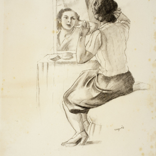 image for: Xavier Nogués - Dona davant del tocador - Cap a 1940
