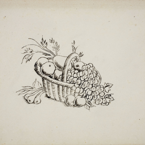 image for: Xavier Nogués - Cistell amb fruites (il·lustració no publicada per a l&#039;obra de Pedro Antonio de Alarcón «El Sombrero de tres picos») - Cap a 1934