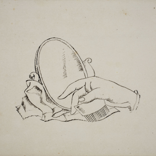 image for: Xavier Nogués - Mà femenina amb una pinta davant d&#039;un mirall (il·lustració no publicada per a l&#039;obra de Pedro Antonio de Alarcón «El Sombrero de tres picos») - Cap a 1934