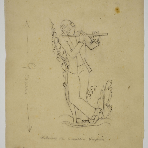 image for: Xavier Nogués - Flautista. Projecte no realitzat per a la decoració d&#039;un piano - Segon quart del segle XX