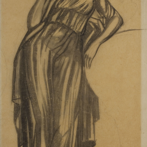 Xavier Nogués - Dona dempeus. Estudi preparatori per a la decoració mural del saló de la casa Plandiura, Barcelona - 1916-1926 image for: Xavier Nogués - Dona dempeus. Estudi preparatori per a la decoració mural del saló de la casa Plandiura, Barcelona - 1916-1926