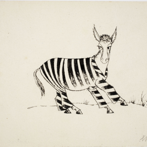 image for: Xavier Nogués - Zebra (il·lustració no publicada per al «Bestiari» de Joan Oliver) - Cap a 1937