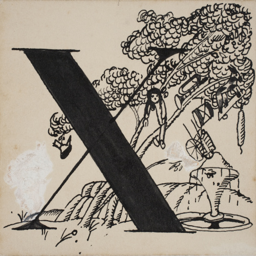 Xavier Nogués - Lletra X (il·lustració per a l'«Abecedari català per a nens». Variant no publicada) - 1920 image for: Xavier Nogués - Lletra X (il·lustració per a l'«Abecedari català per a nens». Variant no publicada) - 1920