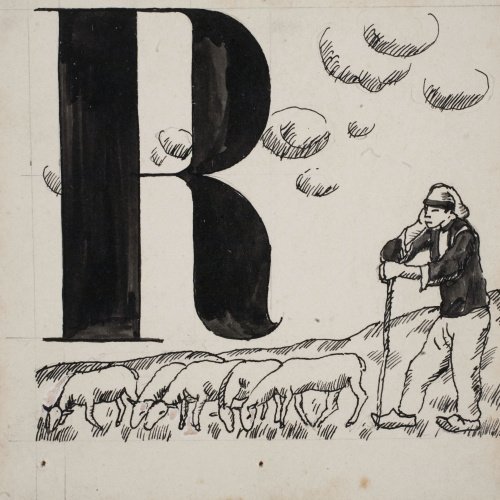 image for: Xavier Nogués - Lletra R (il·lustració per a l&#039;«Abecedari català per a nens» editat per la Llibreria Nacional Catalana de Salvat-Papasseit) - 1920